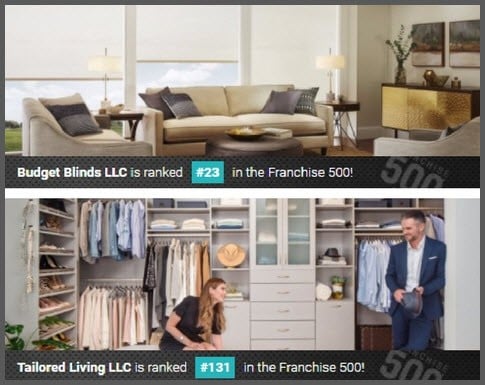 Budget Blinds ranked #23 Budget Blinds & Tailored Living Ranking