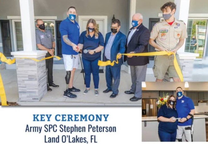The highlight of the day is when the ribbon is cut and the Veteran, pictured here is SPC Stephen Peterson, takes possession of their new home.
